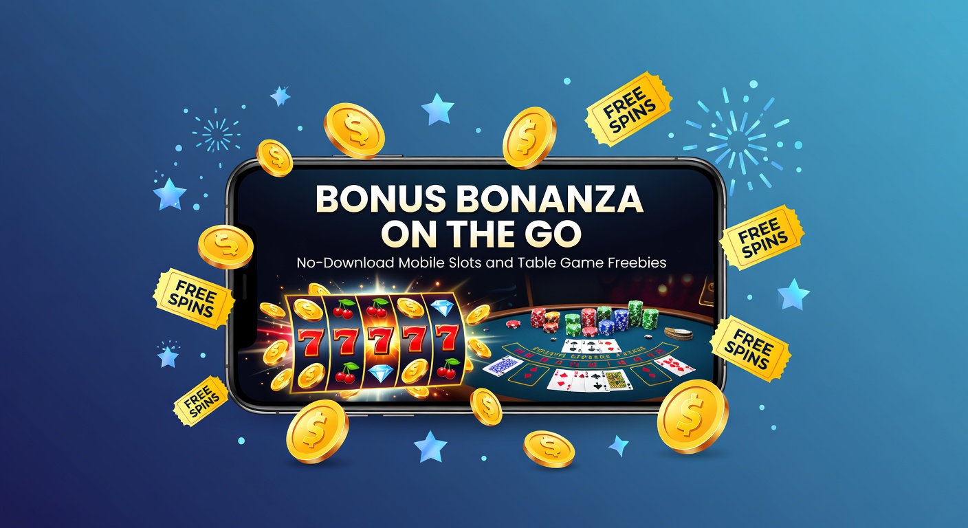 Smartphone displaying vibrant no-download slot reels spinning with bonus icons, capturing the thrill of instant mobile gaming