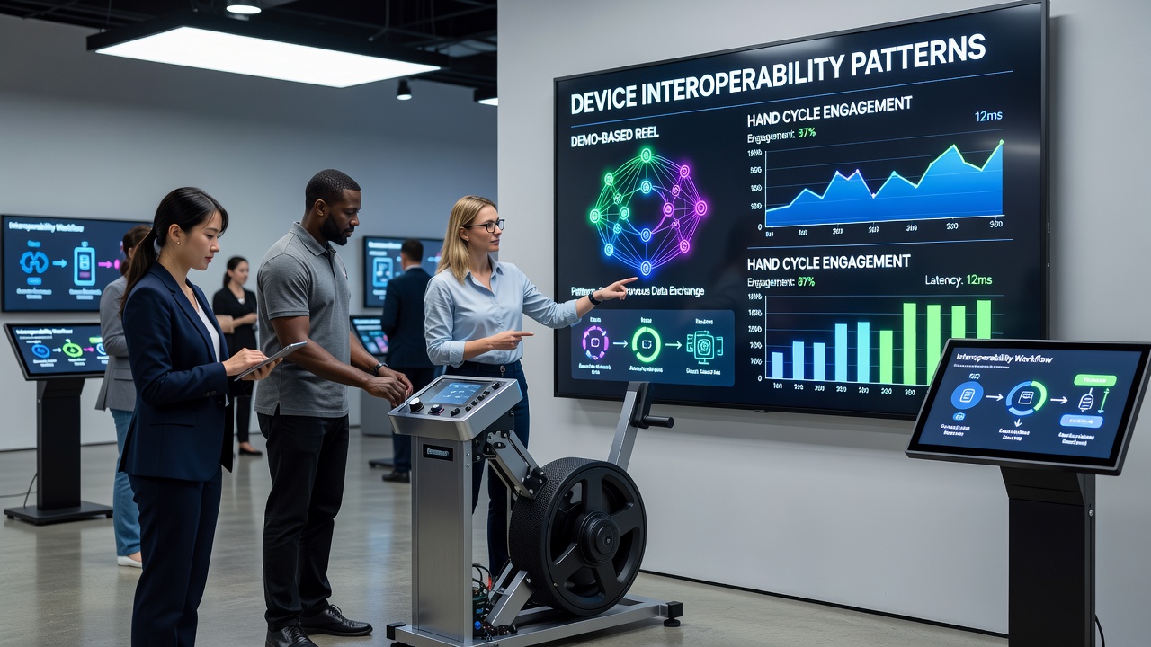 Chart displaying engagement data for demo reel cycles and hand sequences across desktop, tablet, and mobile devices
